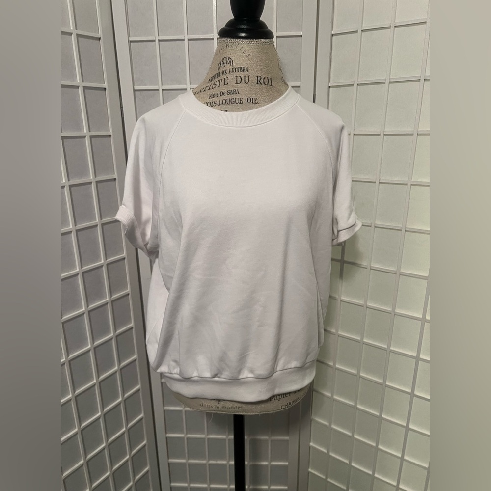 Women's Short Sleeve Pullover Top - White